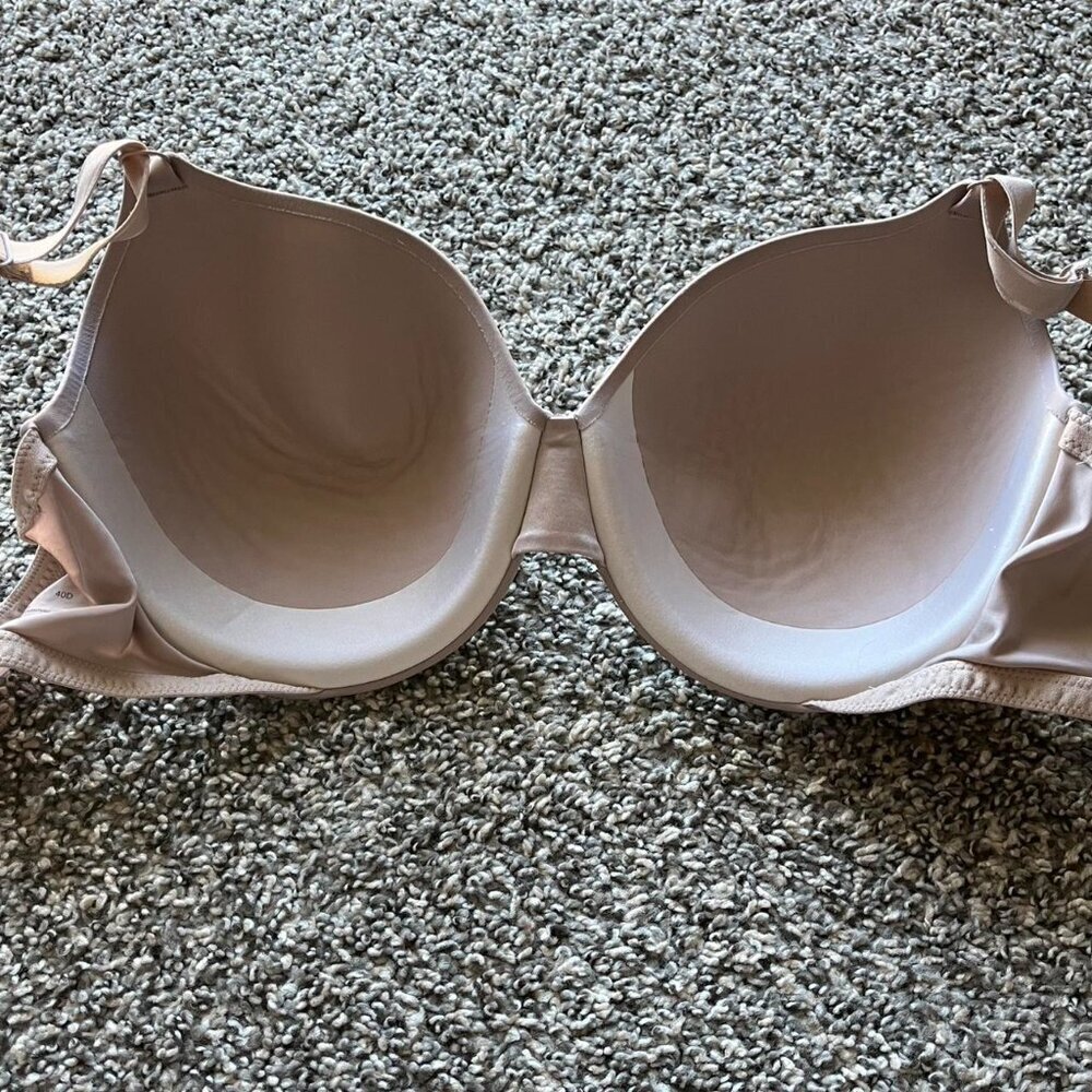 Warners Beige Pink Push Up Bra 40D Supportive Feminine Classy Dainty Adjustable - Picture 3 of 6